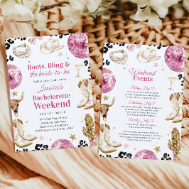 ブーツ＆ブリング ピンク ブライズメイド ウィークエンド イテリナリー 招待状
