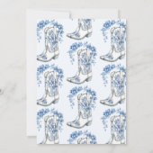 ブーツ&ブルンチダスティブルーフローラブライダルシャワー 招待状 (裏面)