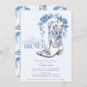 ブーツ&ブルンチダスティブルーフローラブライダルシャワー 招待状 (正面/裏面)