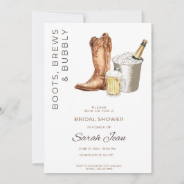 ブーツ、ブルーズ、バブリーブライダルシャワー招待状 招待状