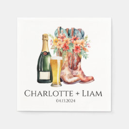 ブーツ、ブロー、バブルのシャワーナプキン スタンダードカクテルナプキン