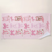 ブーツ&ボウズガーリーウェスタンパーソナライズされたタオル ビーチタオル (正面)