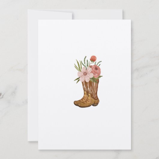 ブーツ&ボウズ赤ちゃんガールシャワー 招待状 (裏面)