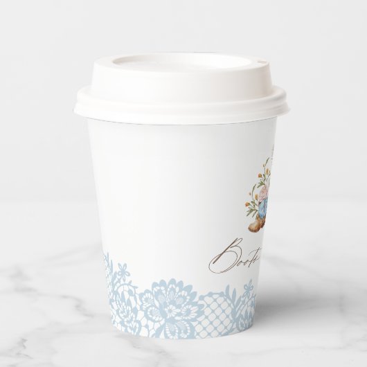 ブーツ&ボトルブルーカウボーイウェスタンベビーシャワー 紙コップ (正面)