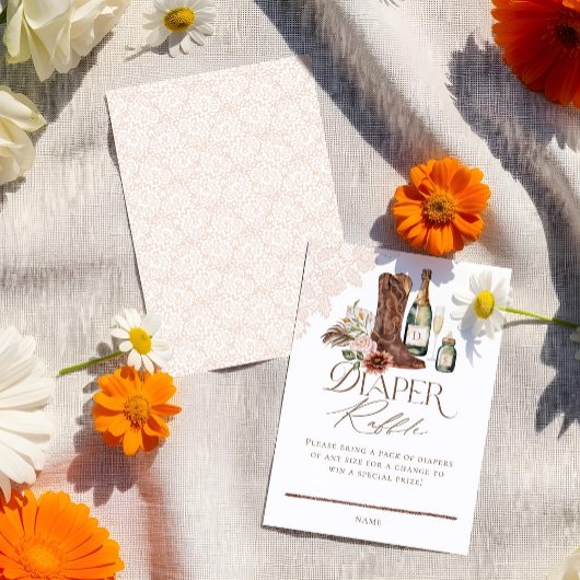 ブーツ ボトル ウェスタン ベイビー シャワー おむつラッフル エンクロージャーカード