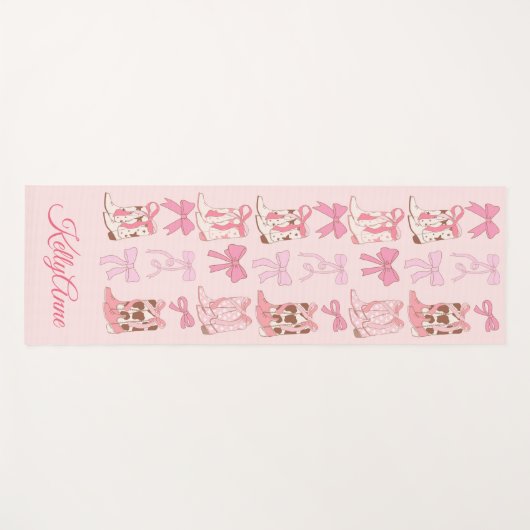 ブーツ&ボーズウェスタンガーリーヨガパーソナライズされたマット ヨガマット (正面(横))