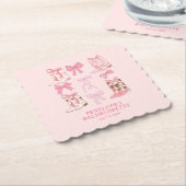 ブーツ&ボーズピンクガーリーバチェロレッテ ペーパーコースター (アングル)