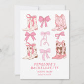 ブーツ&ボーズピンクガーリーバチェロレッテ 招待状 (正面)