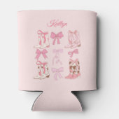 ブーツ&ボーズピンク女性のカーボーイガーリーバチェロレッテ 缶クーラー (裏面)