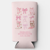 ブーツ&ボーズピンク女性のカーボーイコケットバチェロレッテ スリム缶クーラー (正面)