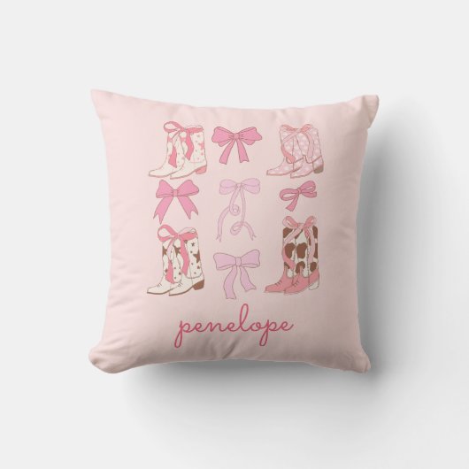ブーツ&ボーズピンク女性のカーボーイコケット装飾用クッション クッション (正面)