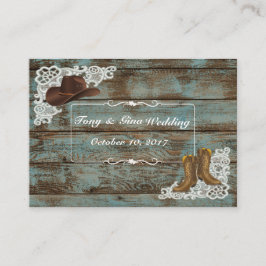 ブーツ&レース素朴ウェディングRSVPカード エンクロージャーカード