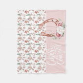 ブーツ&開花ズウェスタンシック可愛いリトル女性のカーボーイ フリースブランケット (正面)