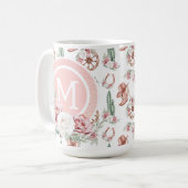 ブーツ&開花：ウェスタンシックエレガントパーソナライズされた コーヒーマグカップ (正面左)