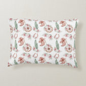 ブーツ&開花：ウェスタンシック女性のカーボーイ パーソナライズされた アクセントクッション (裏面)