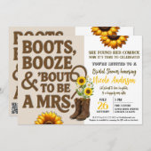 ブーツBooze & Bout to be Mrs.ブライダルシャワー写真 招待状 (正面/裏面)
