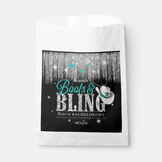 ブーツ'nディスコきらきら光るバチェロレッテティール（緑がかった色）ID925 フェイバーバッグ (正面)