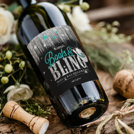 ブーツ'nディスコきらきら光るバチェロレッテティール（緑がかった色）ID925 ワインラベル