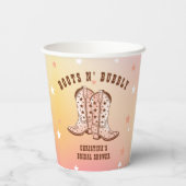 ブーツN'バブリーCowboyブーツかわいらしブライダルシャワー 紙コップ (裏面)