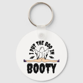 ブーティおかしなハロウィーン幽霊の女性にブーを入れる キーホルダー