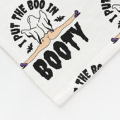 ブーティおかしなハロウィーン幽霊の女性にブーを入れる フリースブランケット (角)