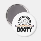 ブーティおかしなハロウィーン幽霊の女性にブーを入れる マグネット (正面/裏面)