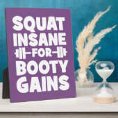 ブーティゲインのためのスクアット狂 – 女性のジムおもしろい フォトプラーク (側面)