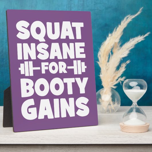 ブーティゲインのためのスクアット狂 – 女性のジムおもしろい フォトプラーク (側面)
