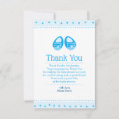 ブーティコールブルー男の赤ちゃんシャワーサンキューカード 招待状 (正面)