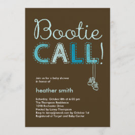 ブーティコールベビーシャワー招待状-青 招待状