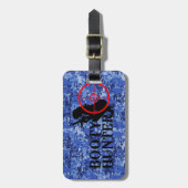 ブーティハンターオンネイビーブルー迷彩柄 ラゲッジタグ (正面縦)