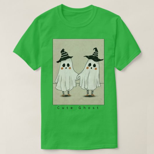 ブーティハーンツハロウィンカワイイ幽霊 Tシャツ (デザイン正面)