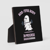 ブーティヴ体 – 面白いハロウィーン幽霊ジム持ち上げ フォトプラーク (正面)