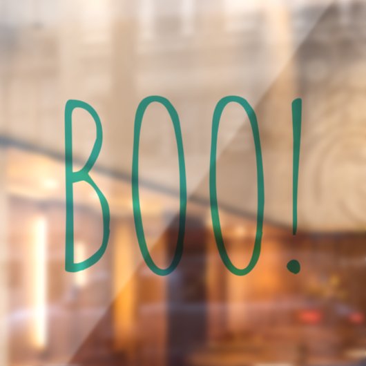 ブーティール(緑がかった色)不気味なタイポグラフィおもしろいかわいいハロウィーン ウィンドウサイン (シート2)