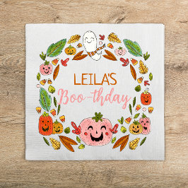 ブーデーハロウィンピンク誕生日パーティー スタンダードカクテルナプキン