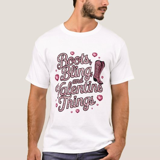 ブートきらきら光るとバレンタイン Tシャツ (正面)