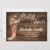 ブートカ素朴ントリーブライダルウエスタンブライダルシャワー 招待状 (正面)