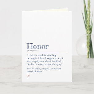 ブートキャンプの応援メッセージカード 新兵へ親からのエールとHonor(名誉)の意味 カード