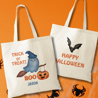 ブートク不気味リック又はトリートハッピーハローウィンカスタム トートバッグ