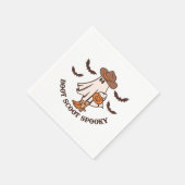 ブートスクート不気味カウボーイ幽霊GroovyレトロHallow スタンダードカクテルナプキン (角)