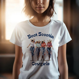 ブートスクート女性のカーボーイTシャツ Tシャツ