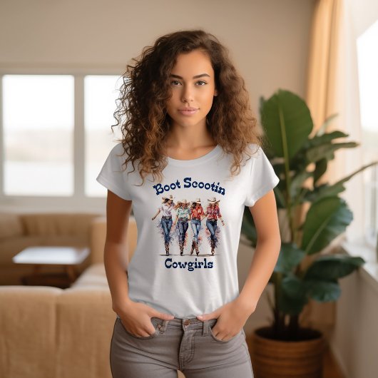 ブートスクート女性のカーボーイTシャツ Tシャツ