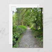 ブートスコットランド島の森を抜ける歩道 シーズンポストカード (正面/裏面)