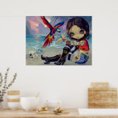 ブートストラップベッツィARTプリント海賊タトゥーガール ポスター (キッチン)