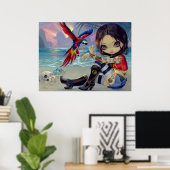 ブートストラップベッツィARTプリント海賊タトゥーガール ポスター (ホームオフィス)