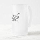 ブートトリックまたはハロウィーンのこうもり、カボチャ フロストグラスビールジョッキ (正面右)