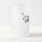 ブートトリックまたはハロウィーンのこうもり、カボチャ フロストグラスビールジョッキ (正面左)