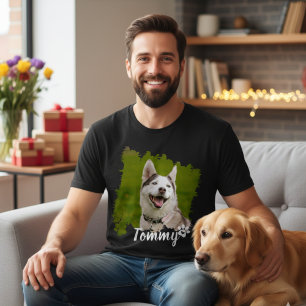 ブートレグ風犬ペット写真 90年代レトロファミリーコラージュ Tシャツ