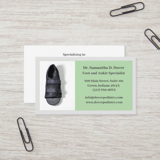 ブート外科用足ドクターポディアトリスト 名刺 (正面/裏面インサイチュ)