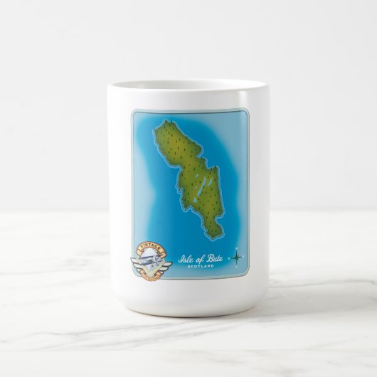 ブート島の地図 コーヒーマグカップ (中央)